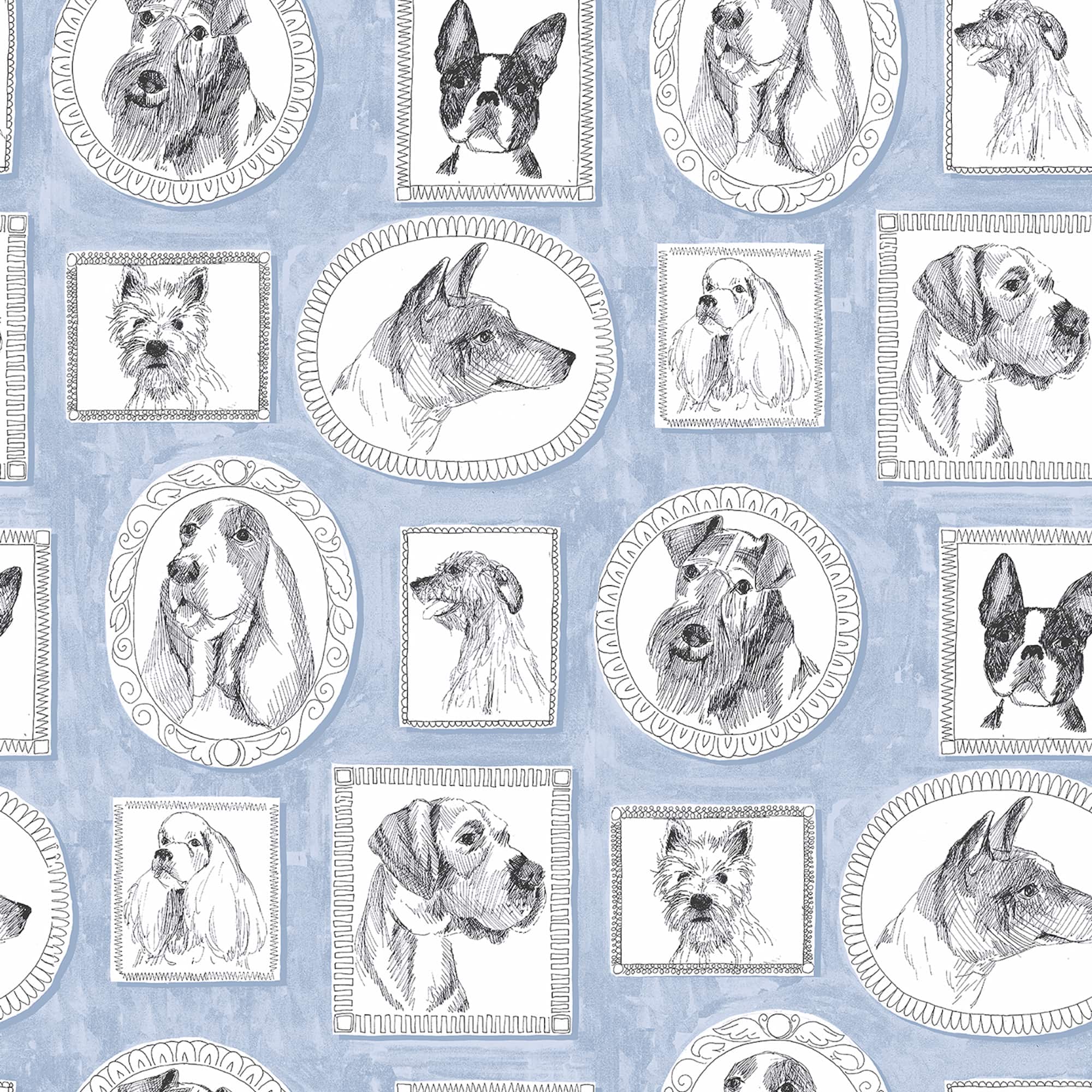 Surface Style Pup Portraits Peel & Stick Wallpaper